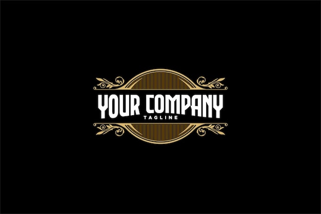 CONCEPTO DE LOGOTIPO DE PLANTILLA FLORAL VINTAGE
