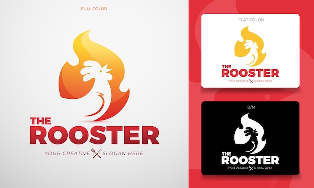 Concepto de logotipo de pollo en vector editable