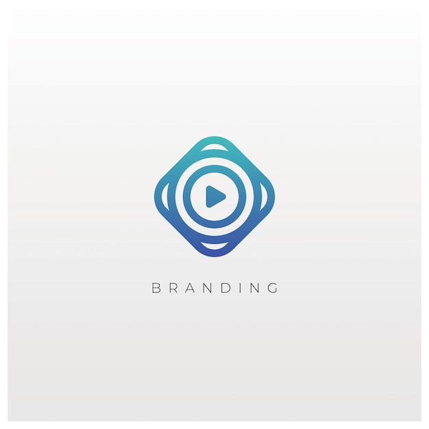 Concepto de logotipo de producción multimedia de medios digitales