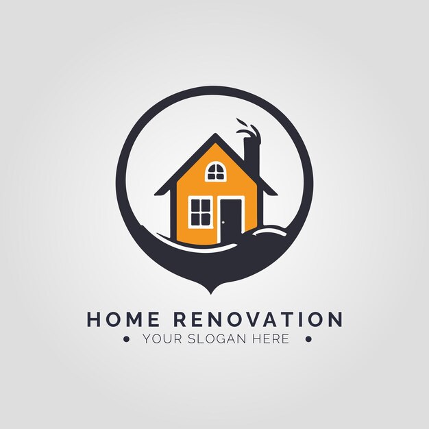 Concepto de logotipo de renovación de viviendas para la empresa y la marca