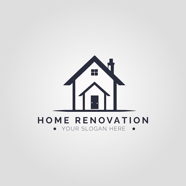 Concepto de logotipo de renovación de viviendas para la empresa y la marca