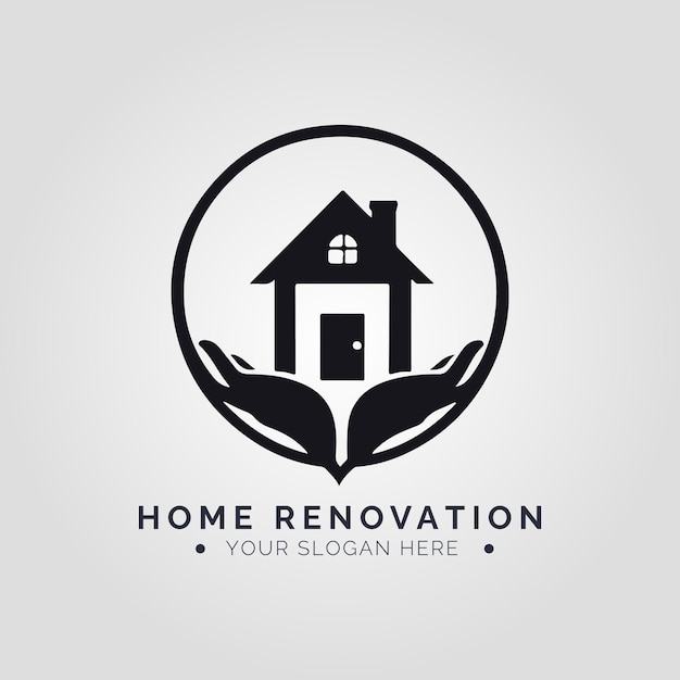 Concepto de logotipo de renovación de viviendas para la empresa y la marca