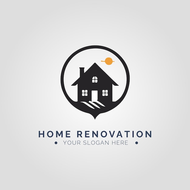 Concepto de logotipo de renovación de viviendas para la empresa y la marca