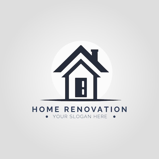 Concepto de logotipo de renovación de viviendas para la empresa y la marca