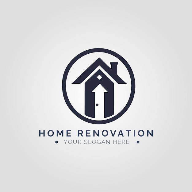 Concepto de logotipo de renovación de viviendas para la empresa y la marca