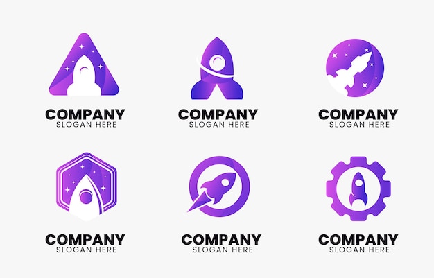 El concepto del logotipo de Rockets Business Gradient