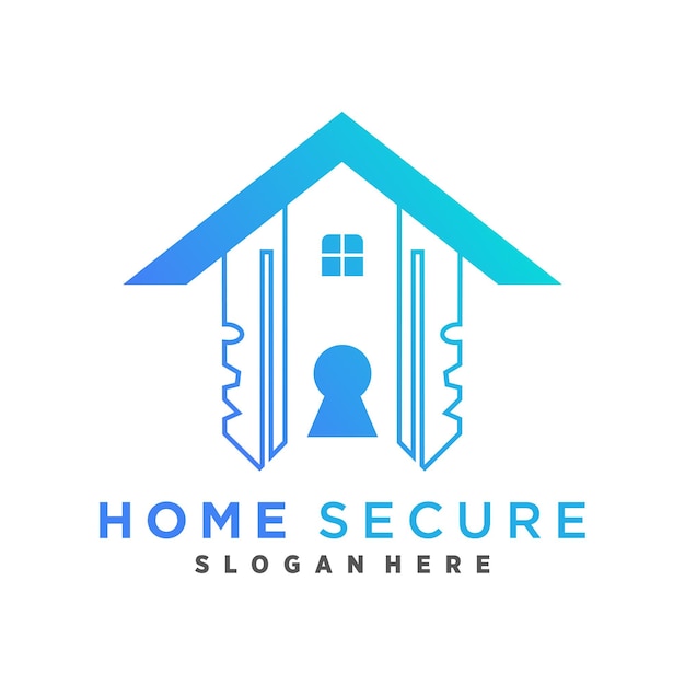 Concepto de logotipo seguro para el hogar vectorial con un vector premium de estilo único y moderno