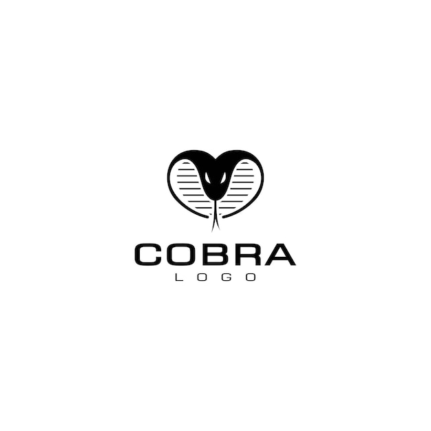 Concepto de logotipo de serpiente cobra en forma de corazón