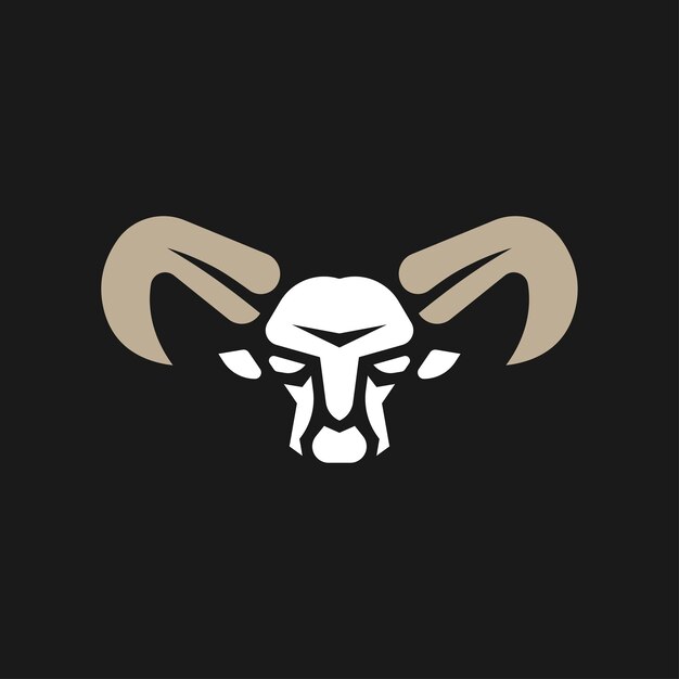 Concepto de logotipo de silueta de cabeza de cabra animal