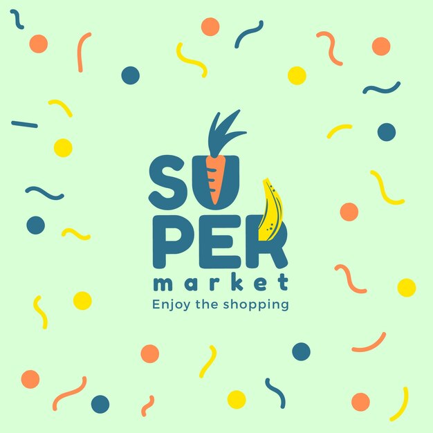 Concepto de logotipo de supermercado