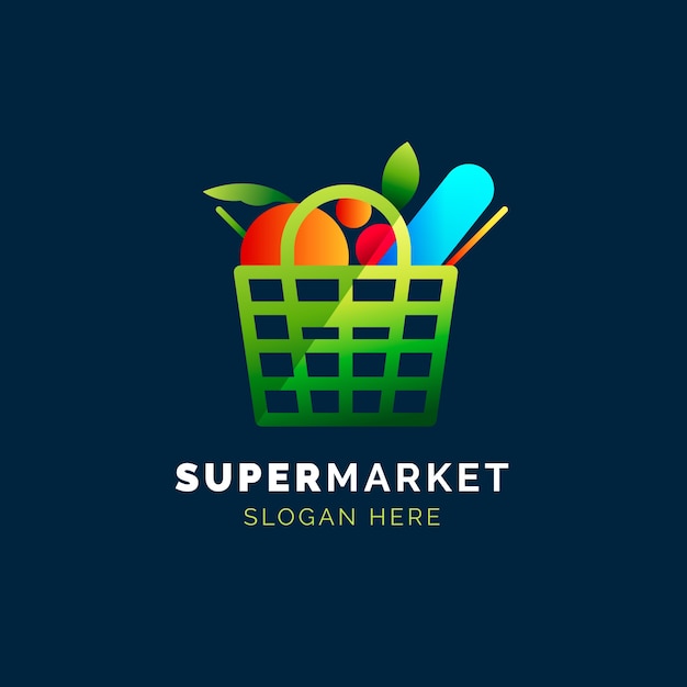 Concepto de logotipo de supermercado