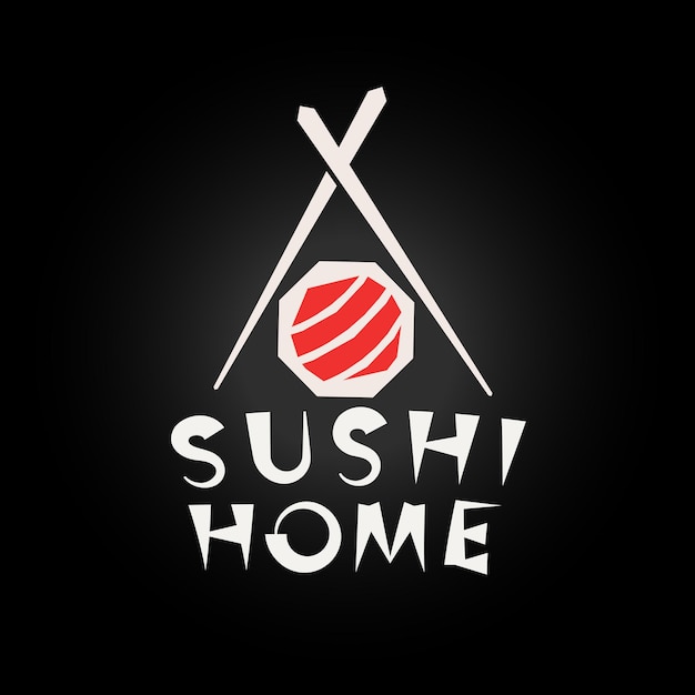 Concepto de logotipo de sushi plantilla de logotipo de restaurante de comida japonesa estilo de diseño geométrico simple aislado