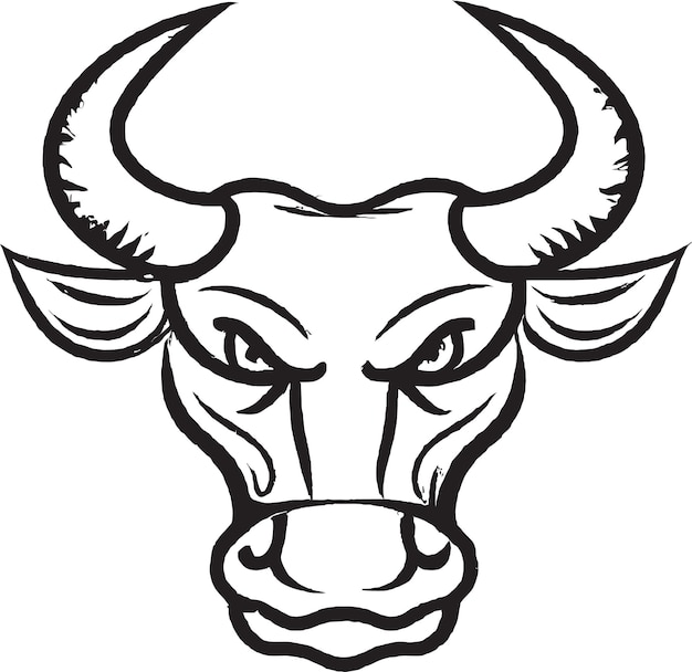 Concepto de logotipo Tauro agresivo