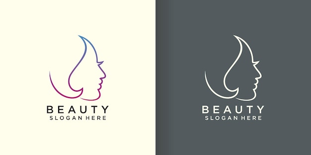 Concepto de logotipo de terapia de spa de diseño de logotipo de cuidado de piel de belleza dorada creativa