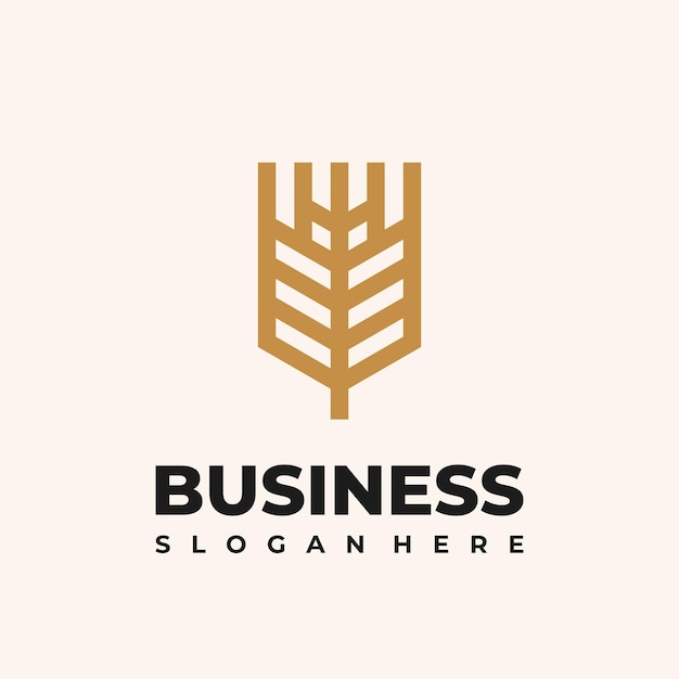 Concepto de logotipo de trigo de grano de lujo Logotipo de trigo agrícola Icono vectorial de plantilla