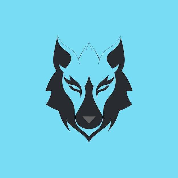 Vector concepto de logotipo de vector de cabeza de lobo simple