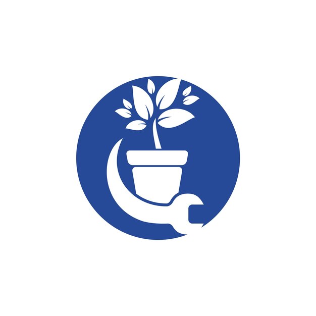 Concepto del logotipo del vector de fijación del jardín