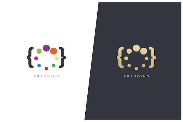 Concepto de logotipo del vector de producción multimedia