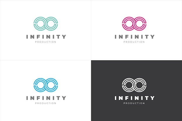 Concepto de logotipo vectorial de producción multimedia Infinity Tech