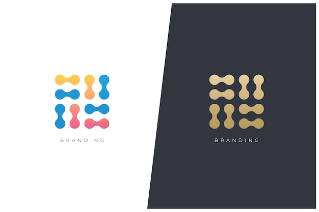 Concepto de logotipo vectorial de redes comerciales de marketing social digital