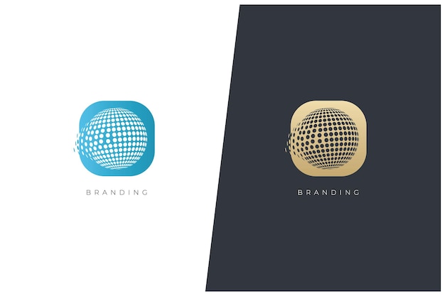Concepto de logotipo vectorial de redes comerciales de marketing de tendencia global