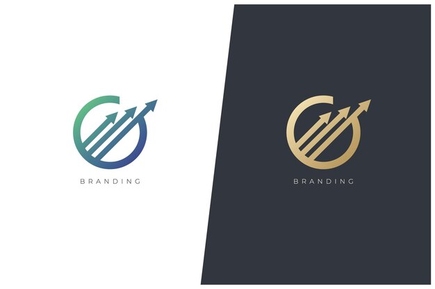 Concepto de logotipo vectorial de redes de marketing de crecimiento de acciones