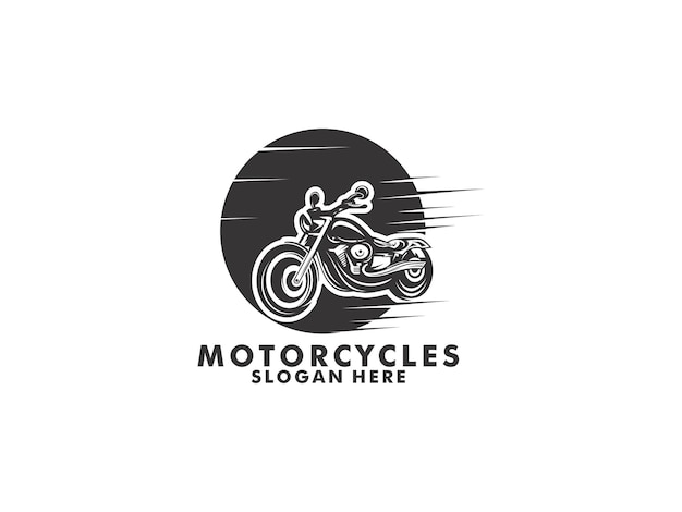 Concepto de logotipo vintage de motocicleta en colores blanco y negro ilustración vectorial aislada