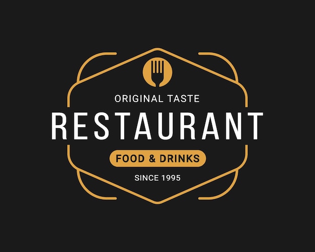 Vector concepto de logotipo vintage de un restaurante retro