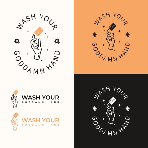 Concepto de logotipo de Wash Your Hand