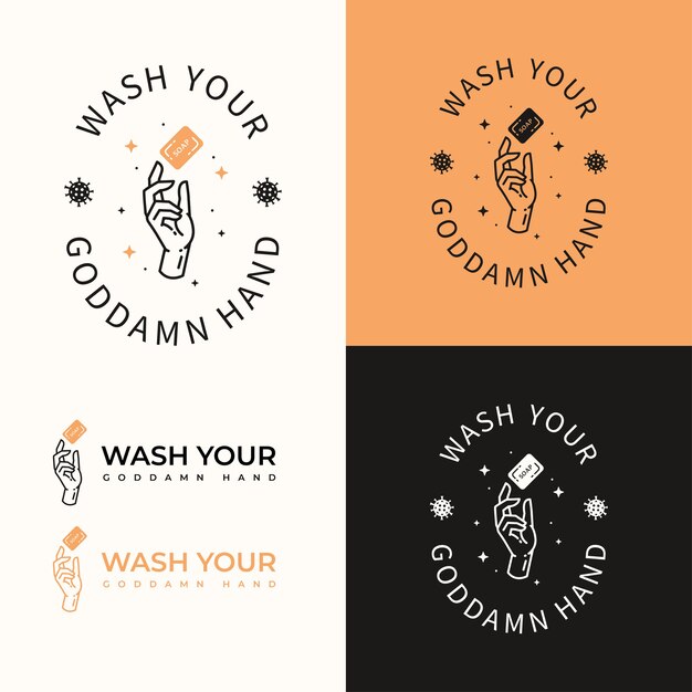 Concepto de logotipo de wash your hand