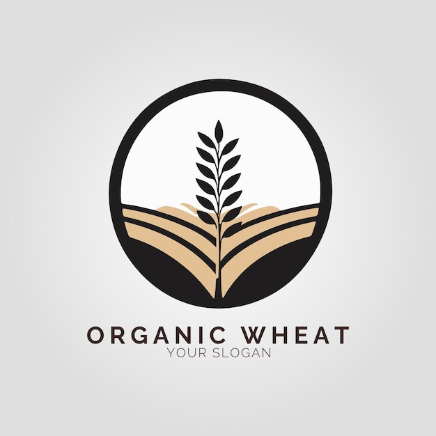 Concepto de logotipo de Wheat Farming para la empresa y la marca