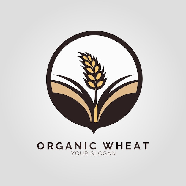 Concepto de logotipo de Wheat Farming para la empresa y la marca