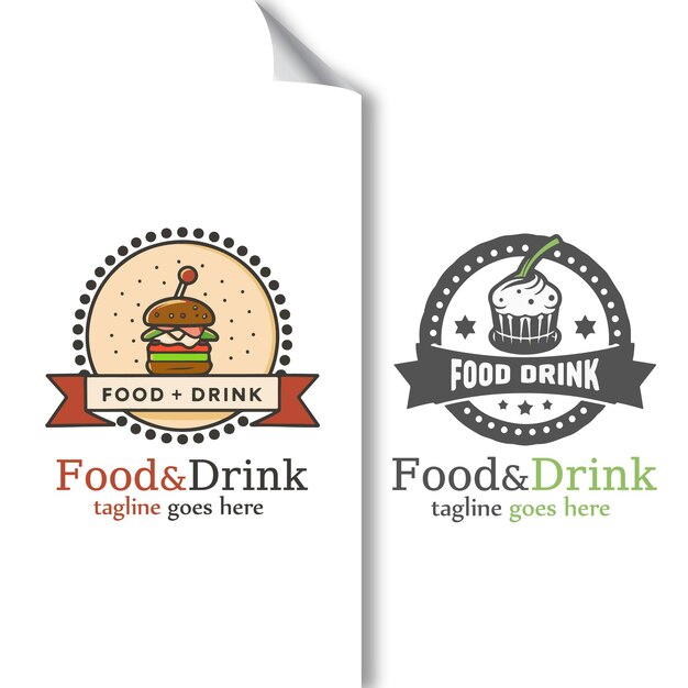 Concepto de logotipos de alimentos y bebidas clásicos de Culinary Crest