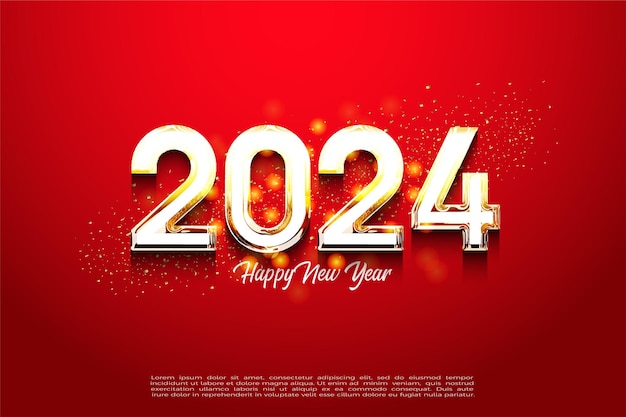 Concepto de lujo para 2024 banner de año nuevo celebración de año nuevo 2024