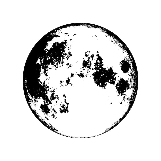 Concepto de luna llena en blanco y negro