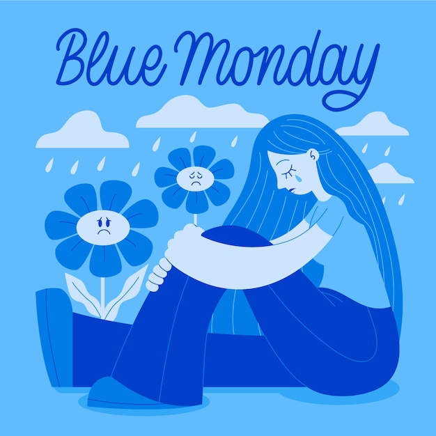 El concepto del lunes azul ilustrado