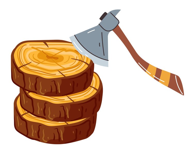 Vector concepto de madera de madera cortada en madera ilustración de elementos de diseño gráfico vectorial