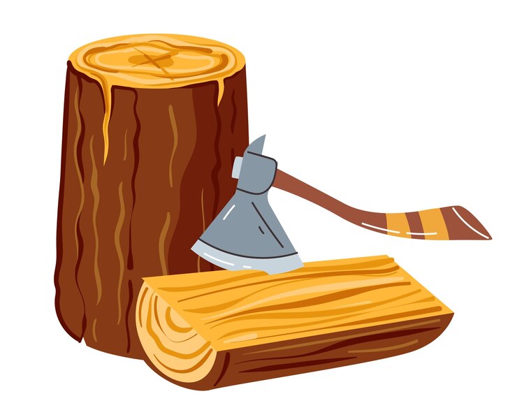 Vector concepto de madera de madera cortada en madera ilustración de elementos de diseño gráfico vectorial