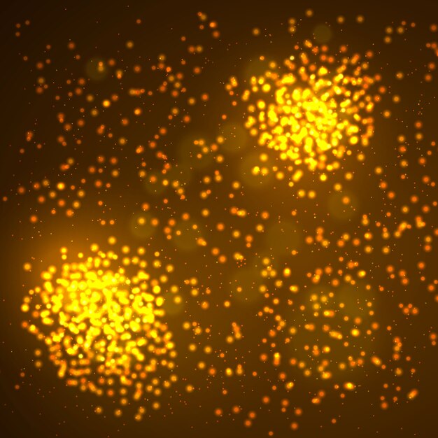 Concepto mágico Resumen desenfocado circular lujo oro oro brillo bokeh luces de fondo. . .