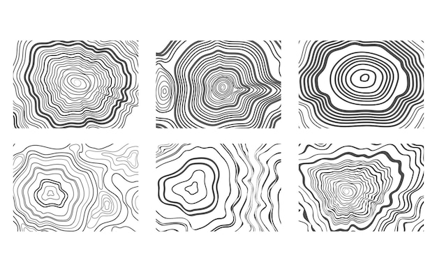 Concepto de mapa topográfico vectorial de patrón de corte de árboles