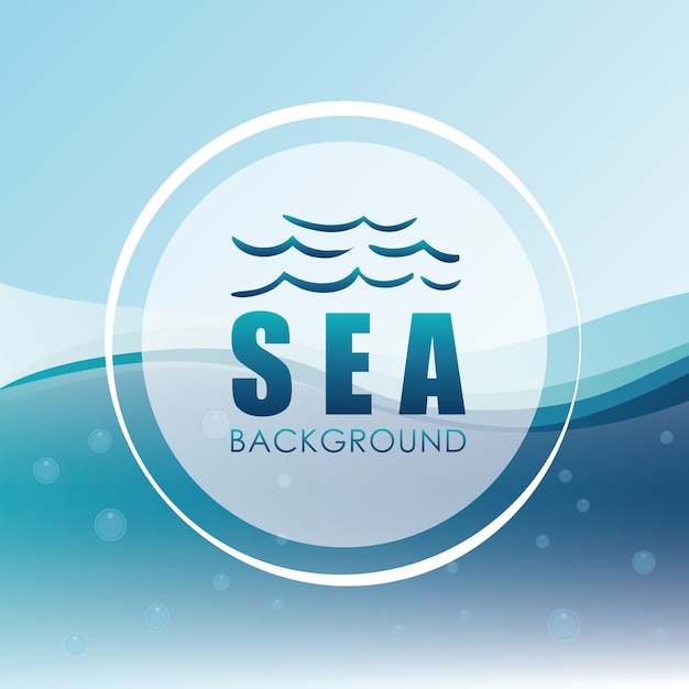 Concepto de mar con diseño de icono