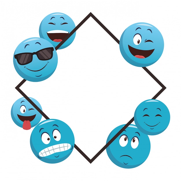 Concepto de marco de emoticonos