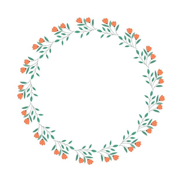 concepto de marco floral de primavera dibujado a mano por vector