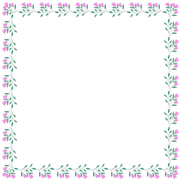 concepto de marco floral de primavera dibujado a mano por vector