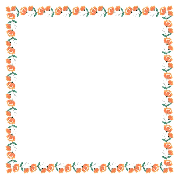 concepto de marco floral de primavera dibujado a mano por vector