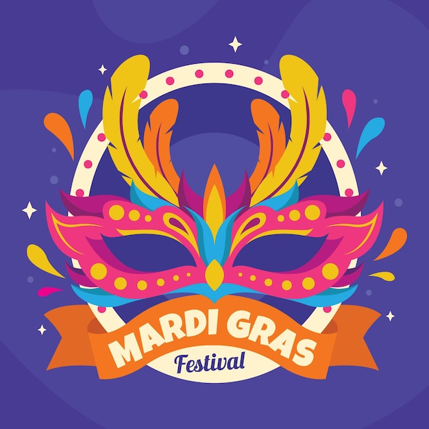 Vector concepto de mardi gras dibujado a mano