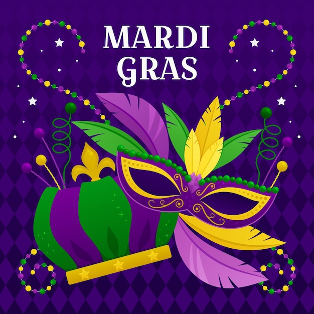 Concepto de mardi gras en diseño plano