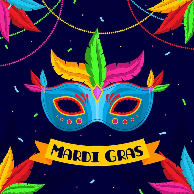 Concepto de mardi gras en diseño plano