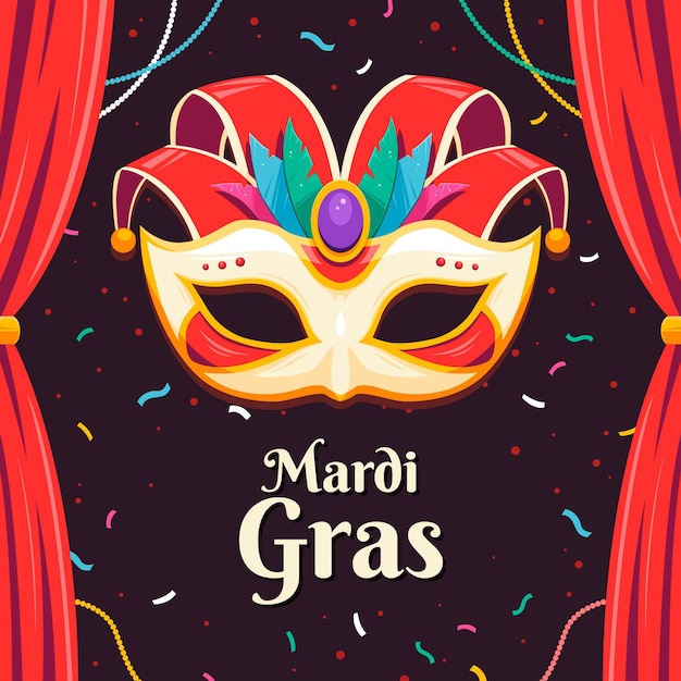 Concepto de mardi gras en diseño plano