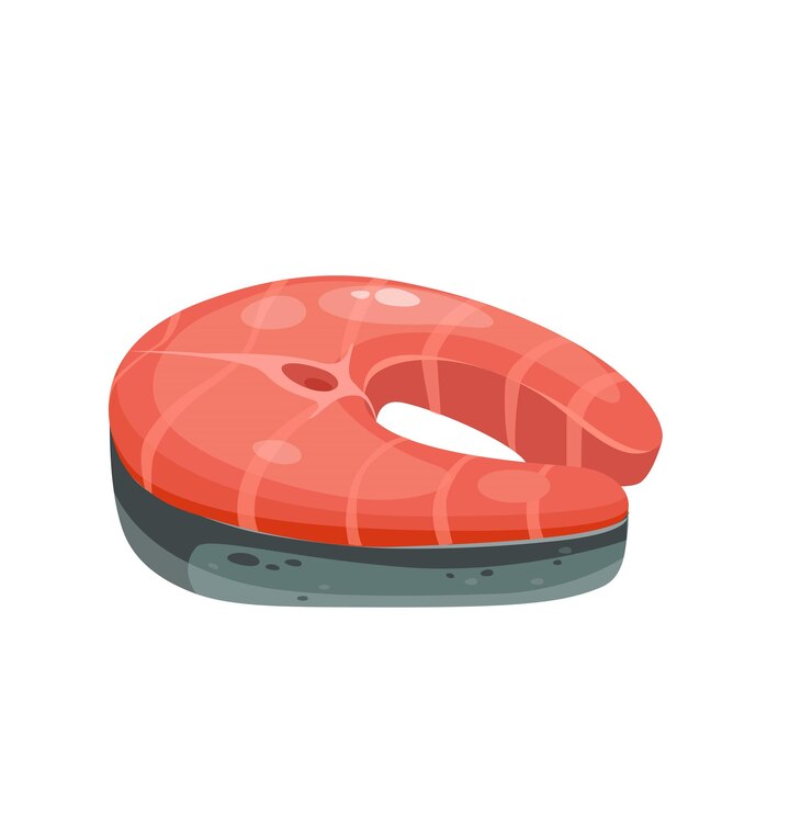 Vector concepto mariscos salmón pescado esta ilustración es una imagen plana de un salmón pescado